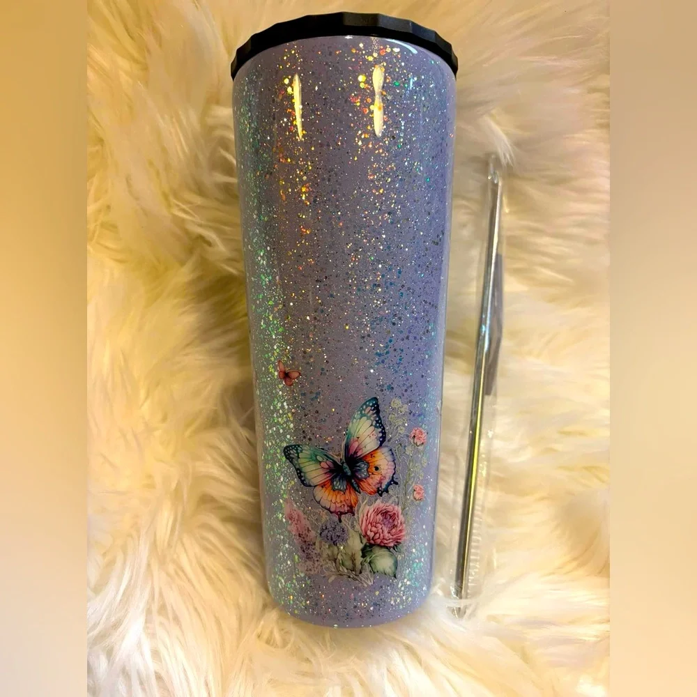 34 oz Handmade epoxied/glittered Tumbler-NEW